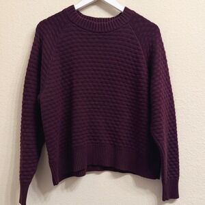 Lululemon Texture Play Crew Sweater Cassis (Burgundy) LW3DOYS Size 4 Soft Cozy